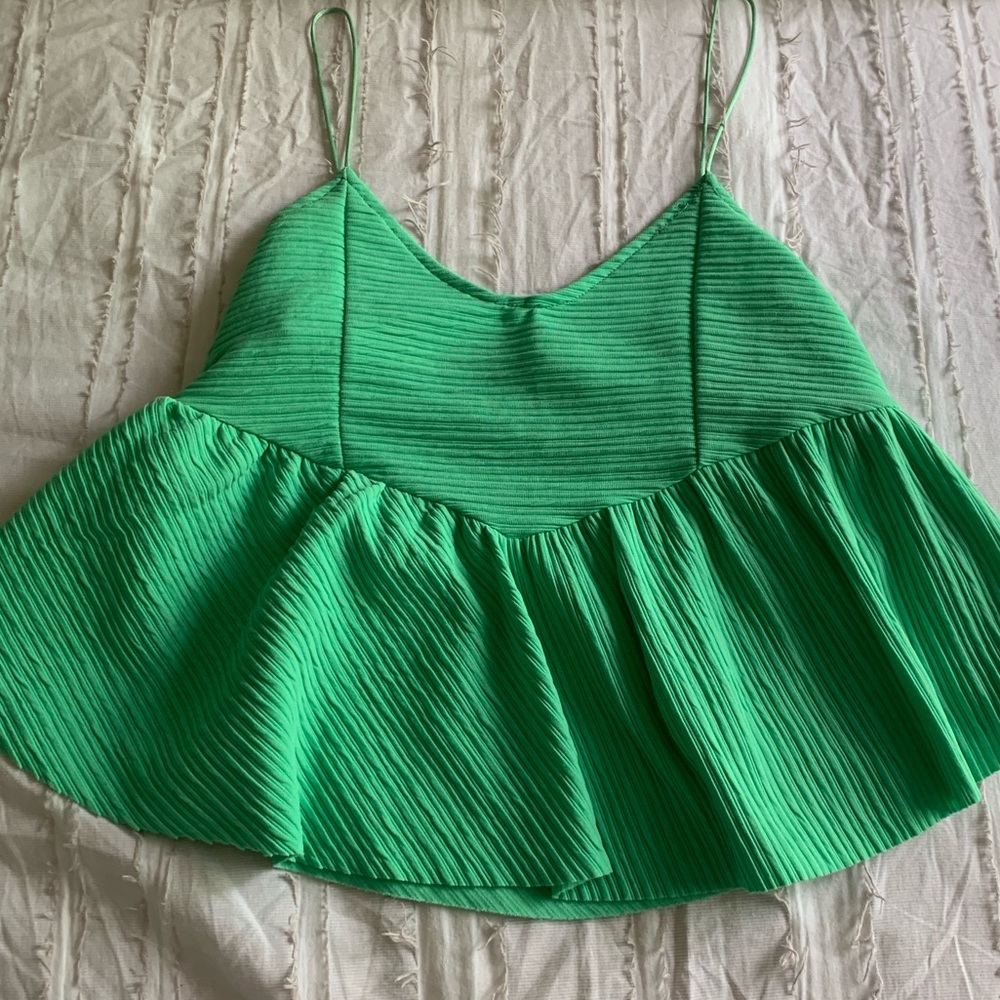 Babydoll mint green top